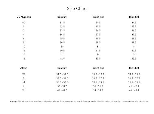 Product size guide