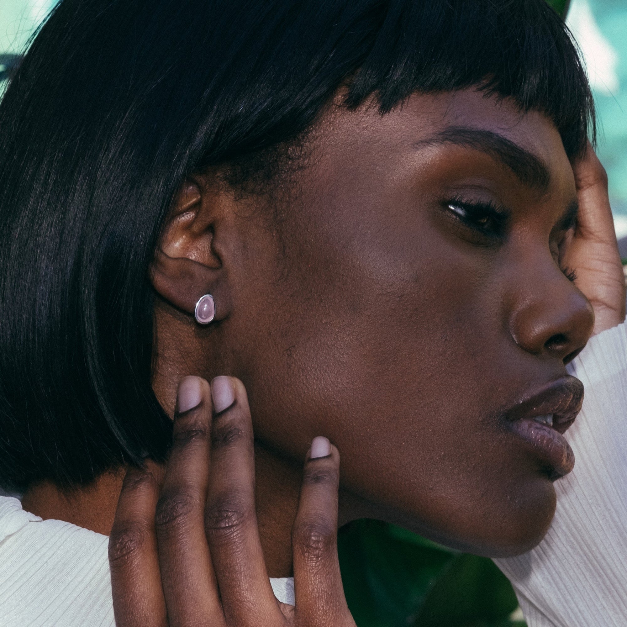 Berry Earrings | Silver | Rose Quartz