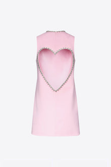 Crystal Heart Back Dress | Powder Pink