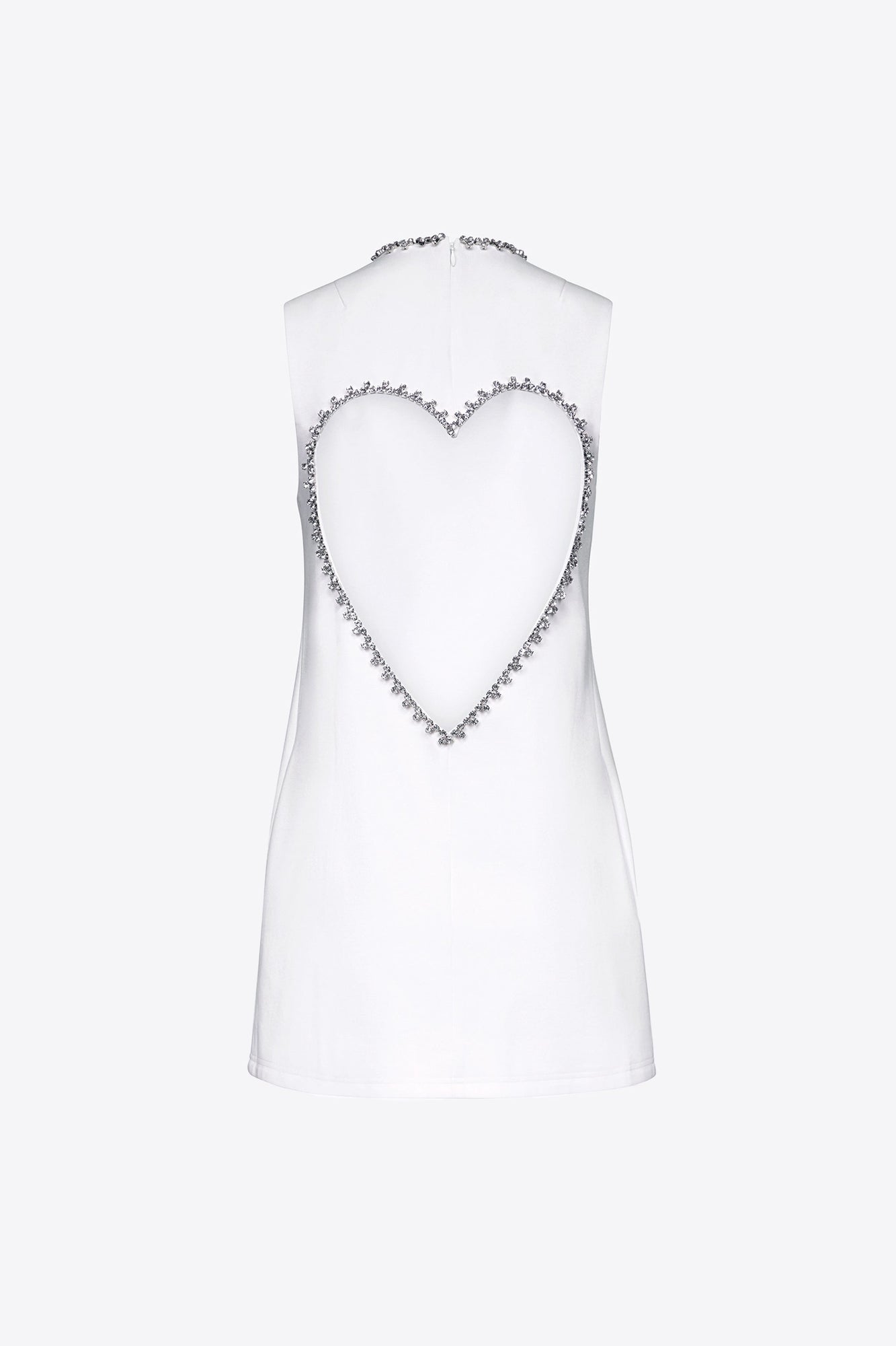 Crystal Heart Back Dress | White