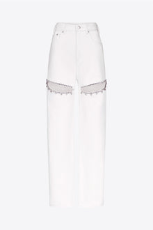 Crystal Slit Jean | White