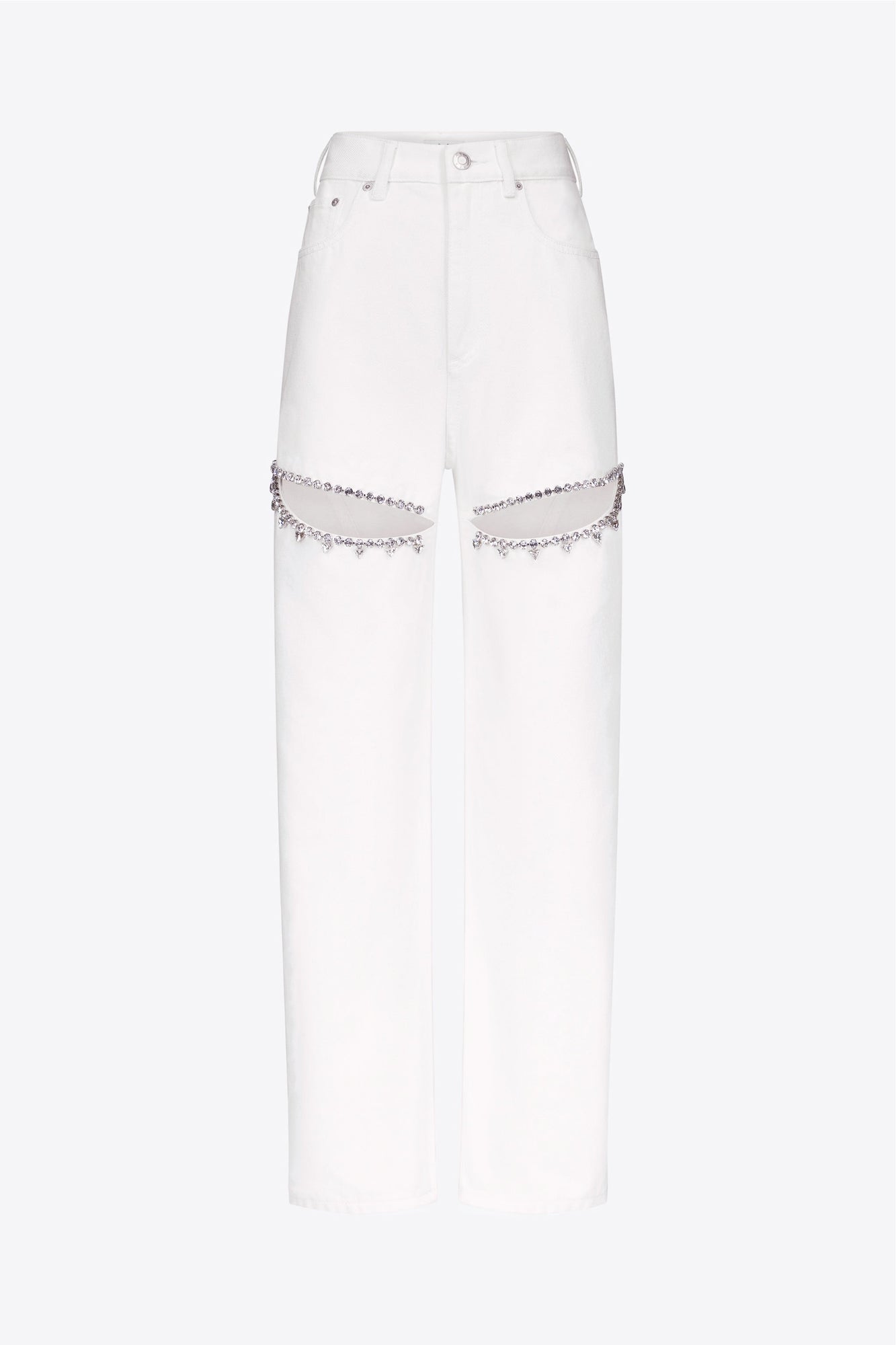 Crystal Slit Jean | White