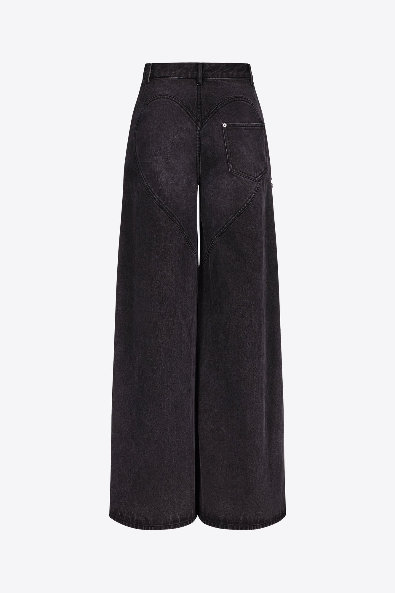 Wide Leg Crystal Slit Jean