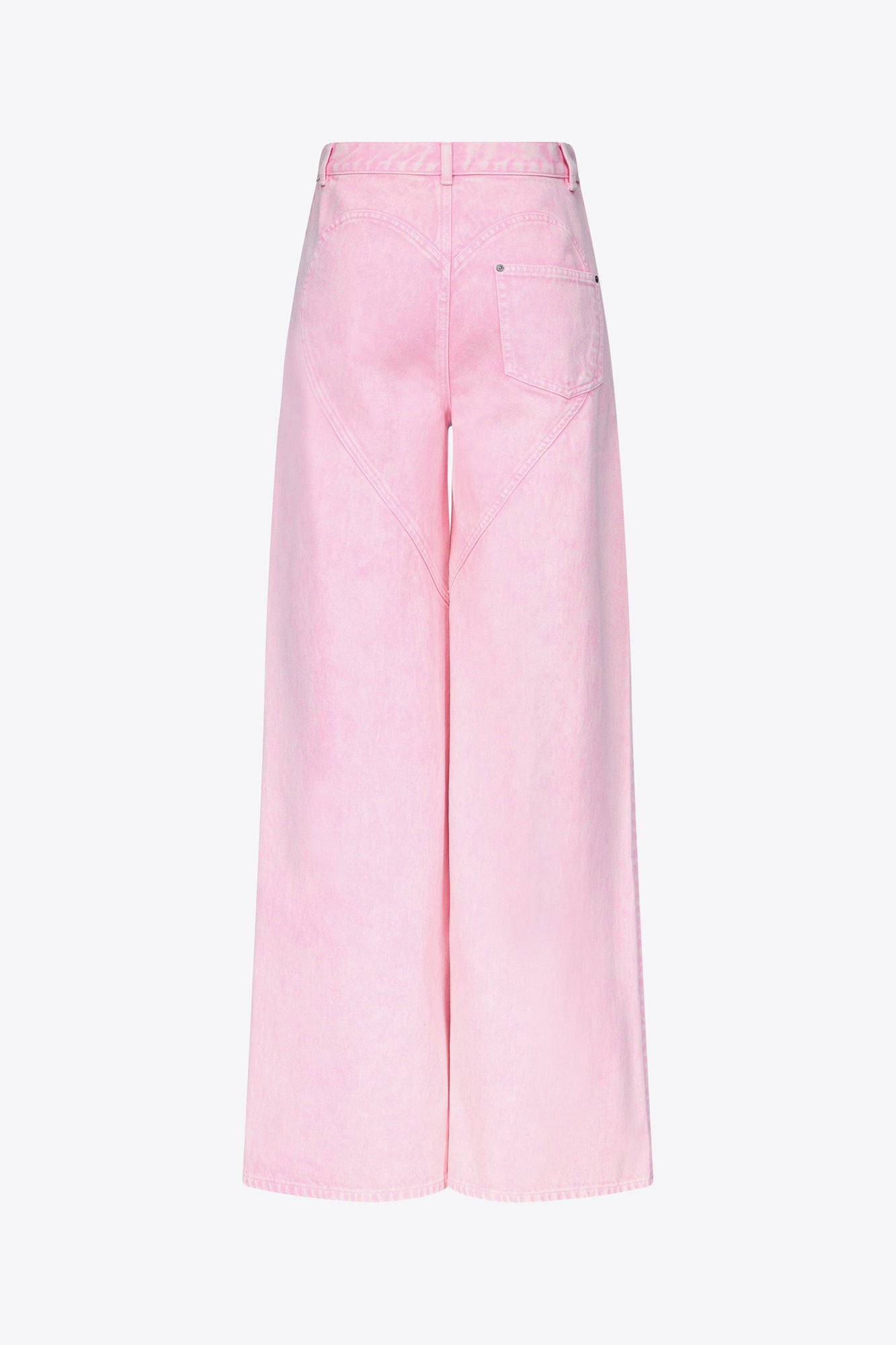 Wide Leg Crystal Slit Jean | Powder Pink