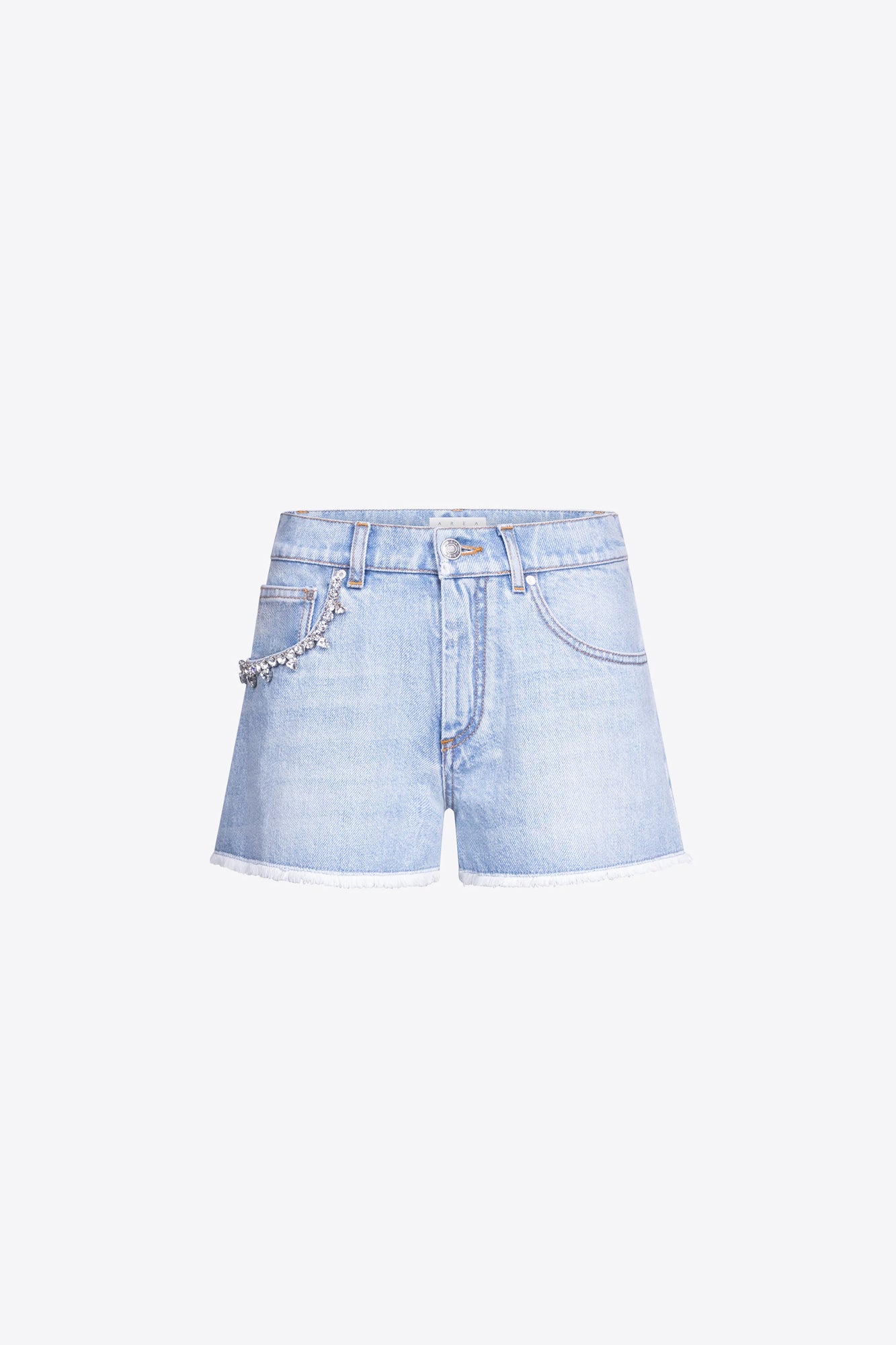 Crystal Pocket Jean Short | Light Blue