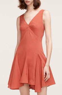 Cotton Voile Godet Dress | Carnelian