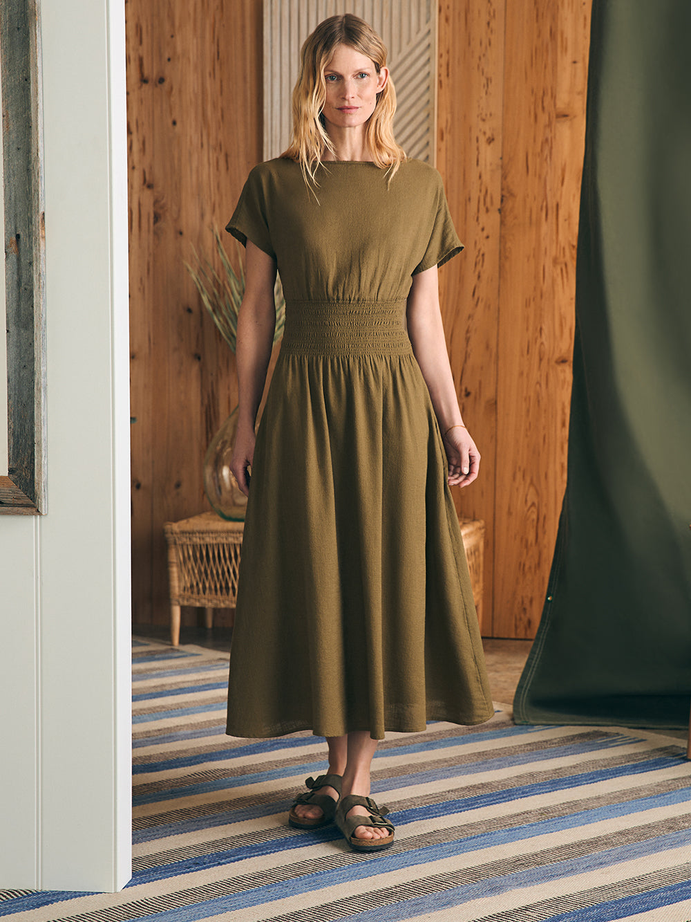 Womens - Coast To Coast Midi Dress | Military Olive