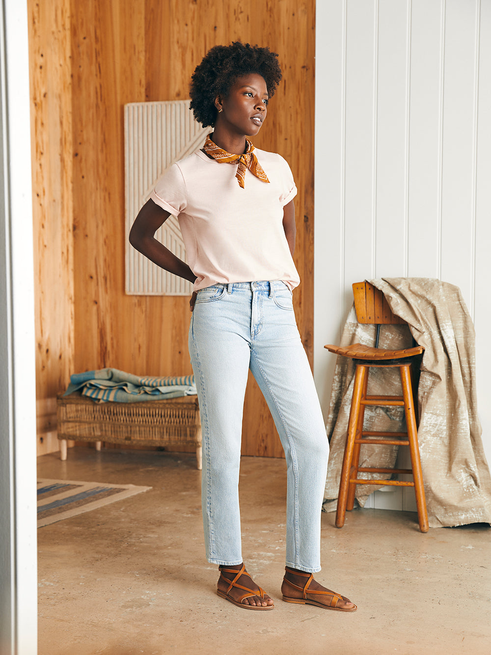 Womens - Sunwashed Crew Tee | Peach Whip