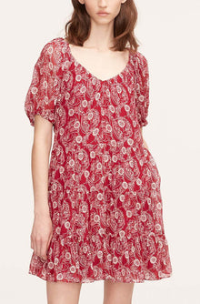 Monarch Fleur Tiered Dress | Crimson Stripe