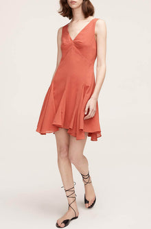 Cotton Voile Godet Dress | Carnelian