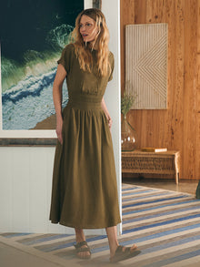 Womens - Coast To Coast Midi Dress | Military Olive