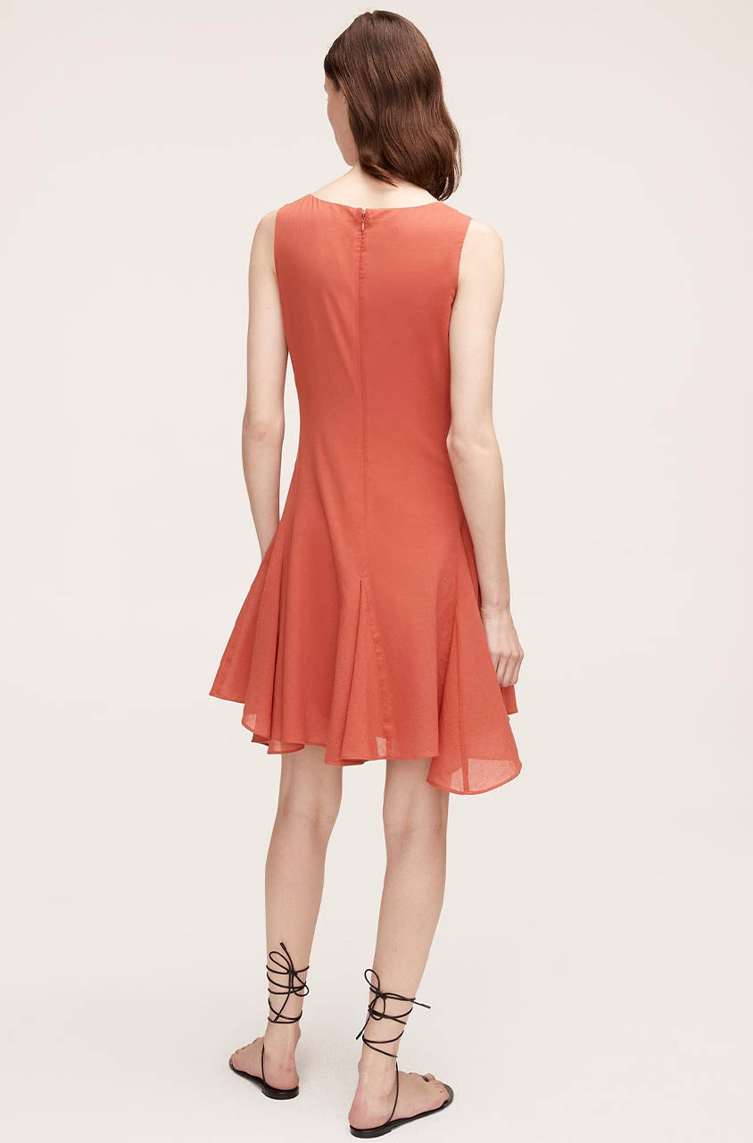 Cotton Voile Godet Dress | Carnelian