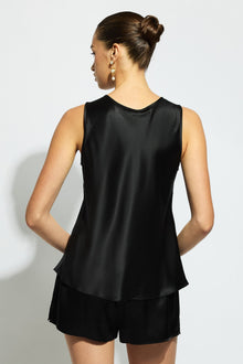 Pure Silk Singlet | Black