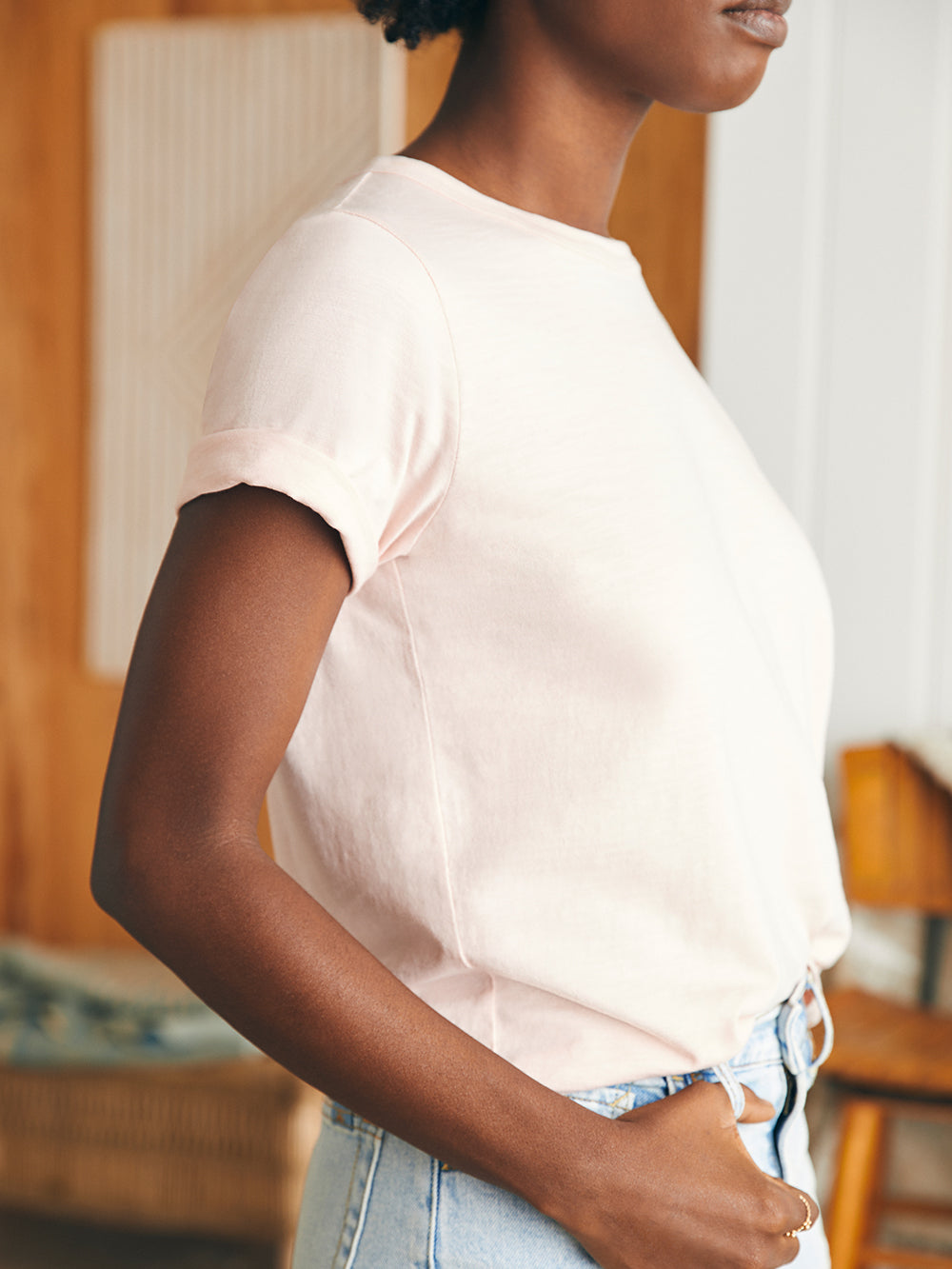 Womens - Sunwashed Crew Tee | Peach Whip