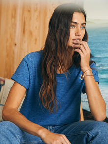 Womens - Sunwashed Crew Tee | Medium Indigo Wash