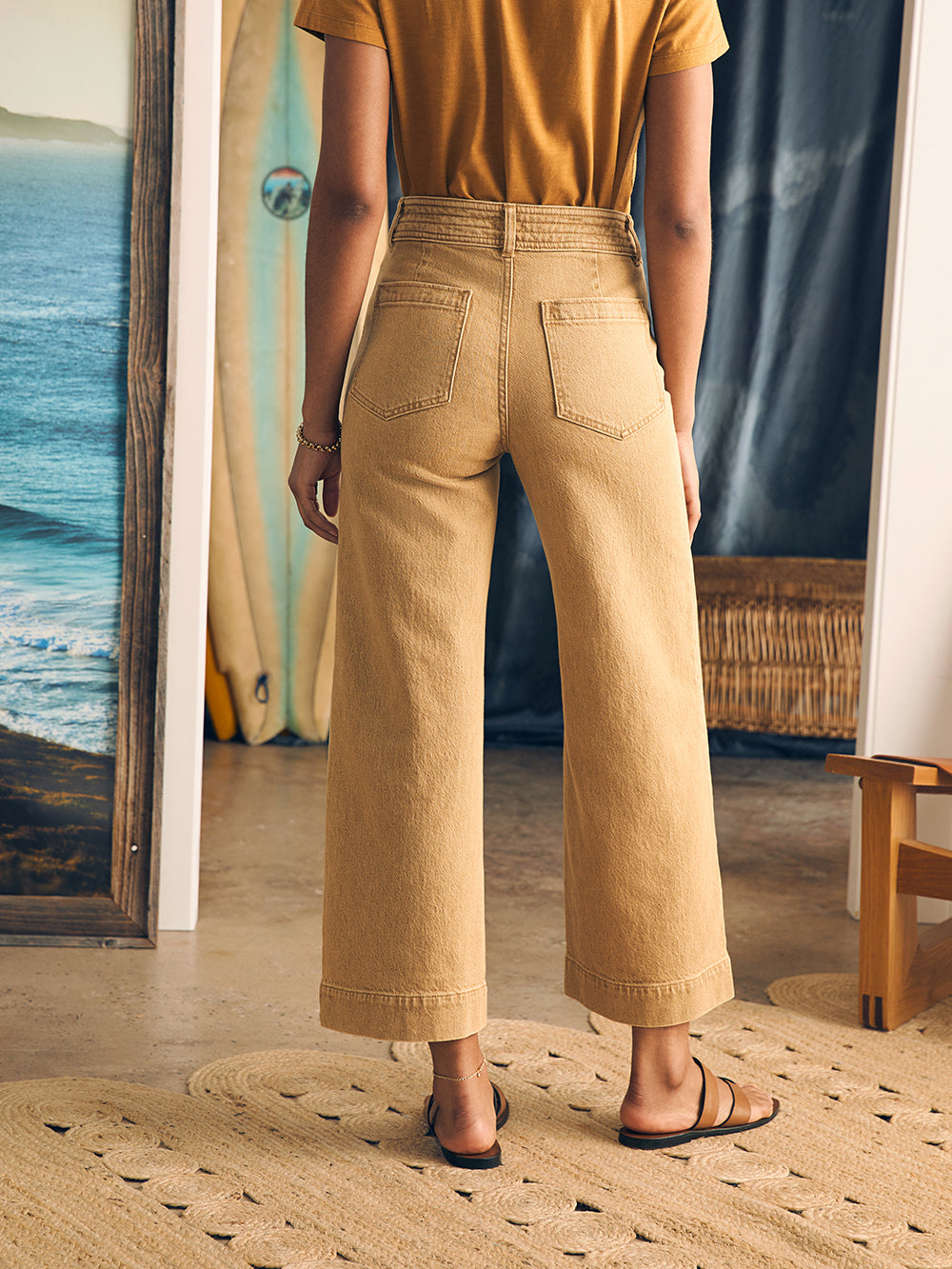 Womens | Natural Dye Denim Harbor Crop Pant | Gilded Sand Wash