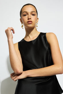 Pure Silk Singlet | Black