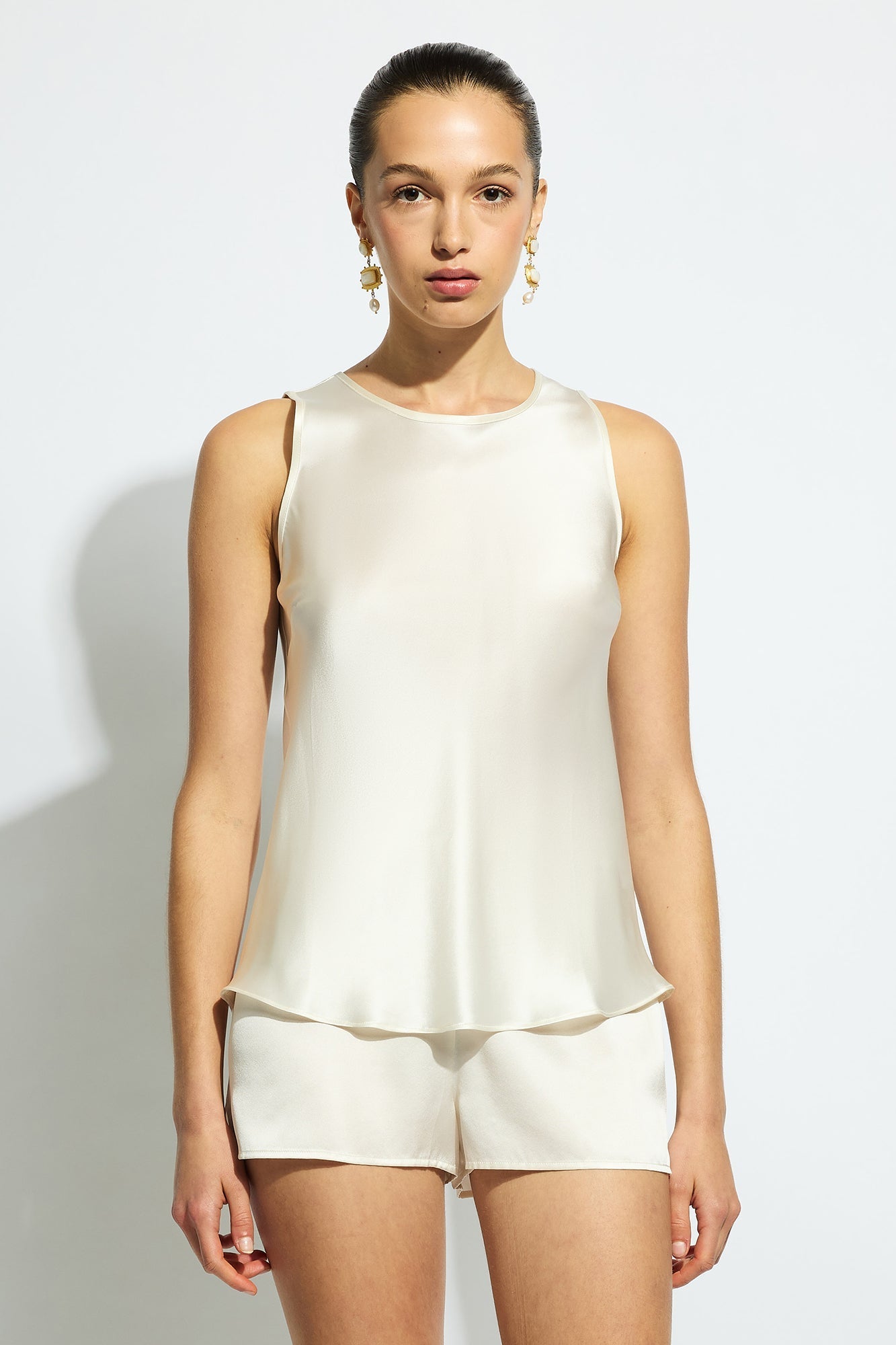 Pure Silk Singlet | Creme