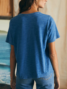 Womens - Sunwashed Crew Tee | Medium Indigo Wash