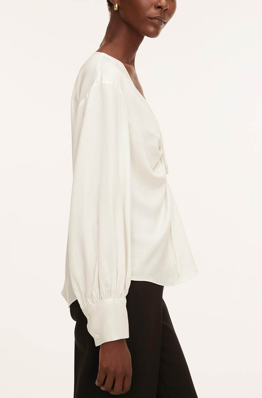 Drawstring Long Sleeve Blouse | Snow
