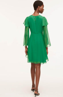 Ruffle Silk Chiffon Dress | Jade