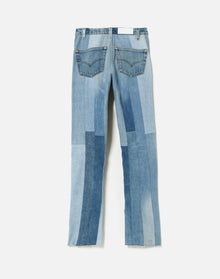 Womens | 60s Patched Skinny Boot | Indigo