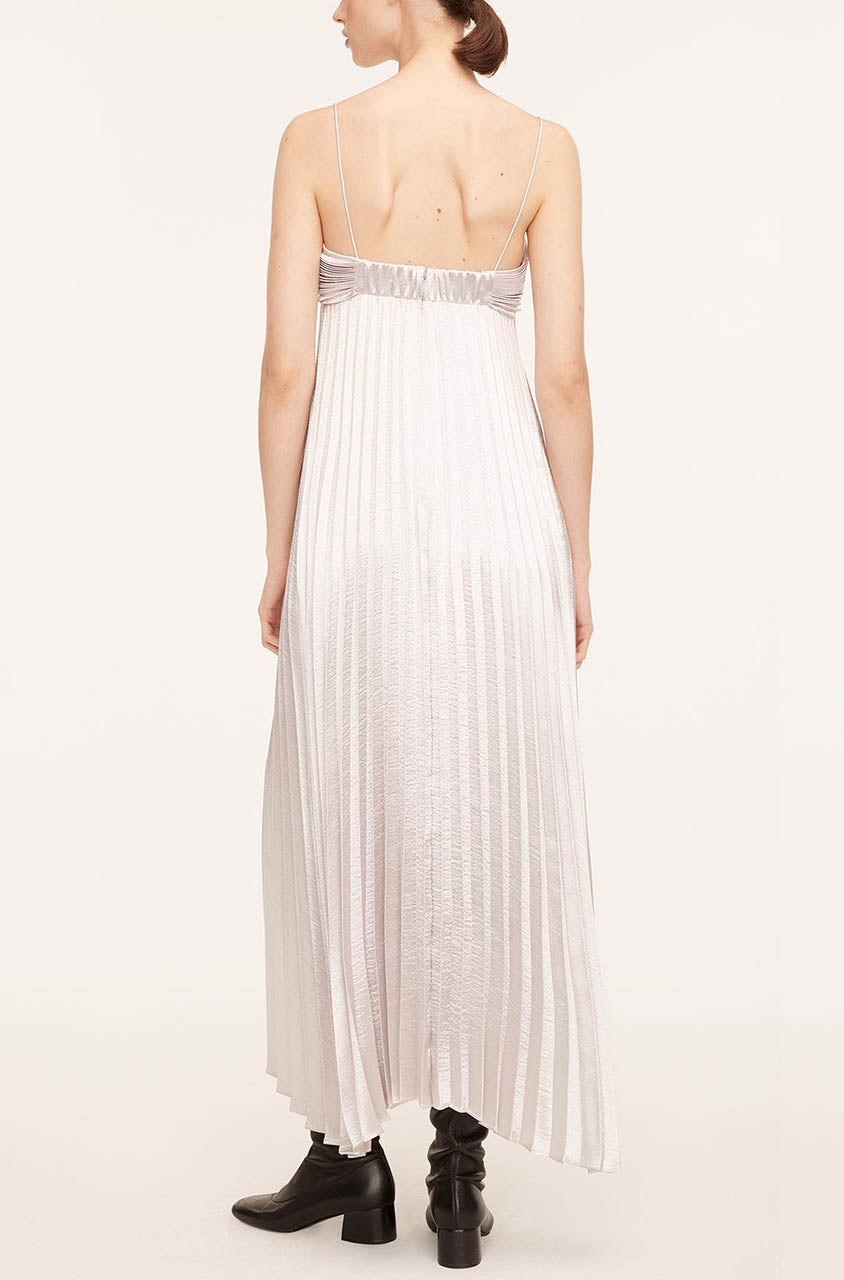 Lame Pleated Dress | Silver