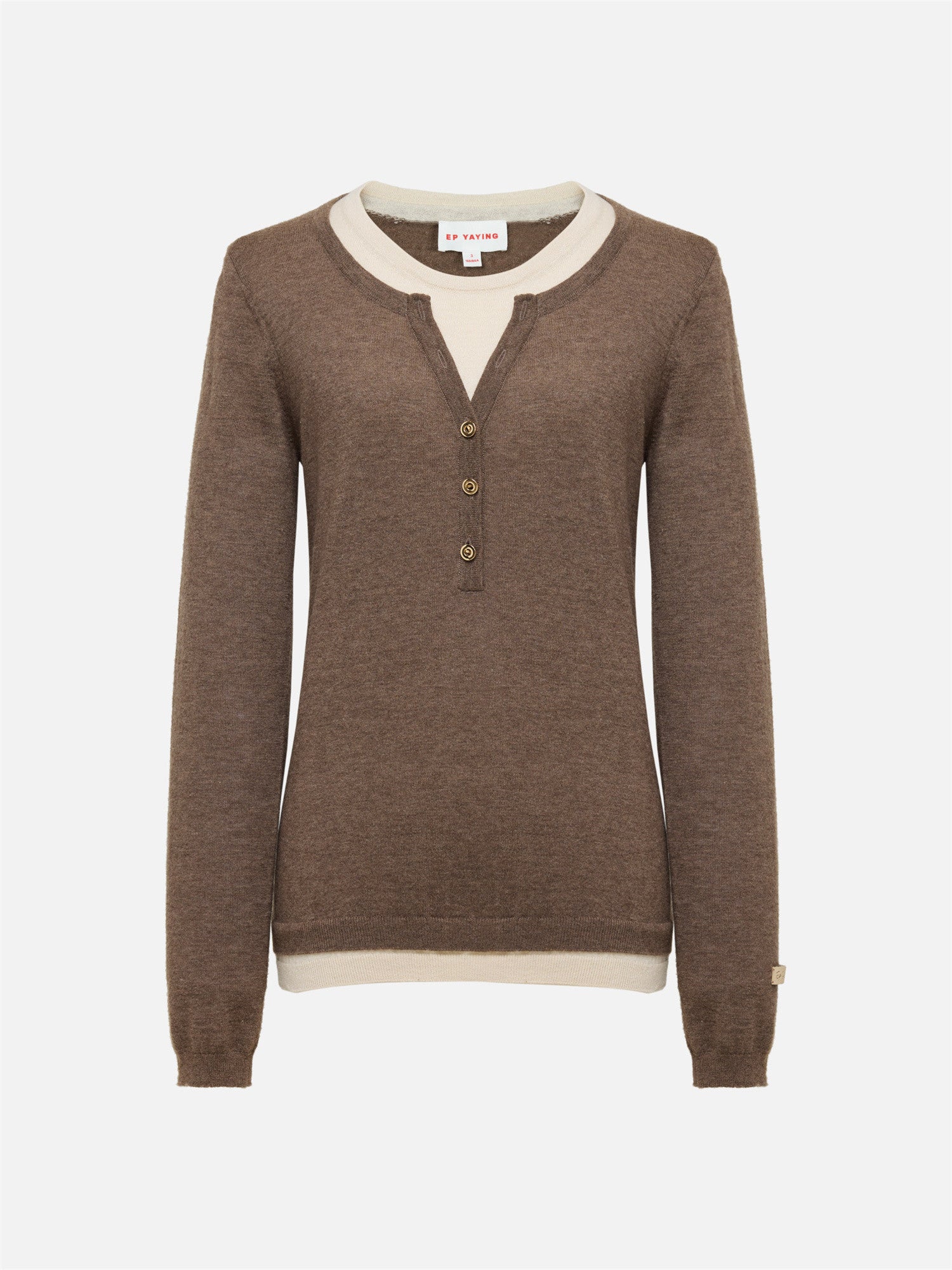 Layered-Look Pullover | Camel
