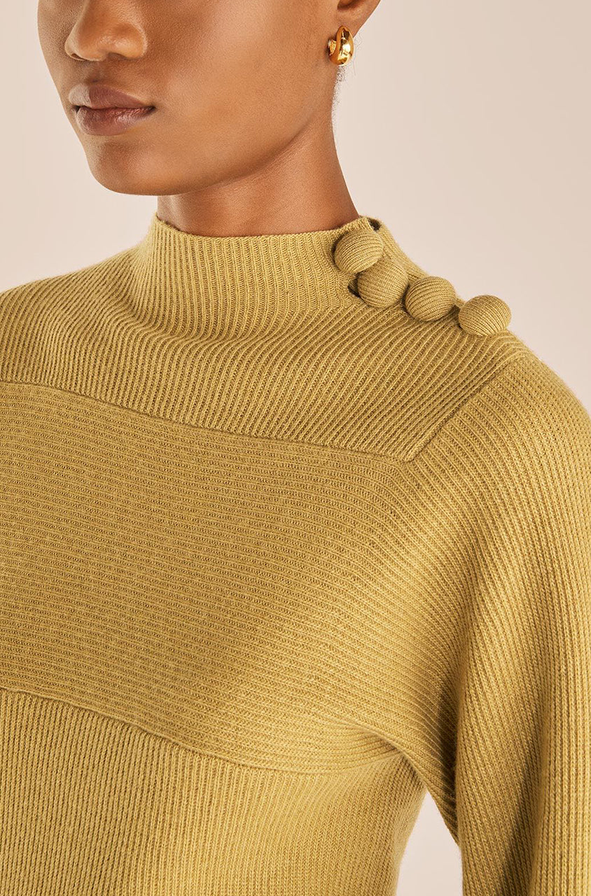 Rib Mock Neck | Olive
