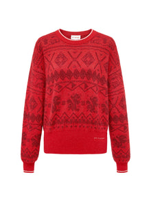Short-Seleves Knit Cardigan With Button | Red