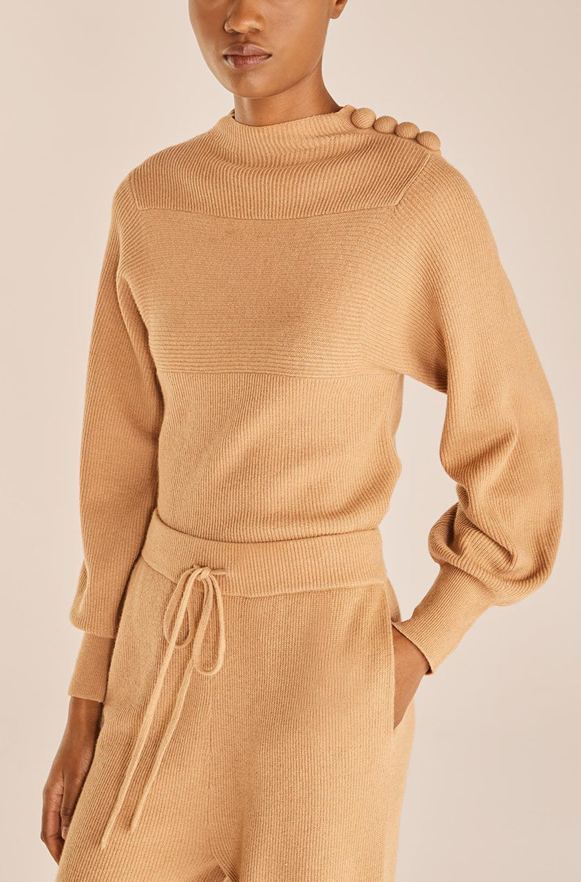 Rib Mock Neck | Honey