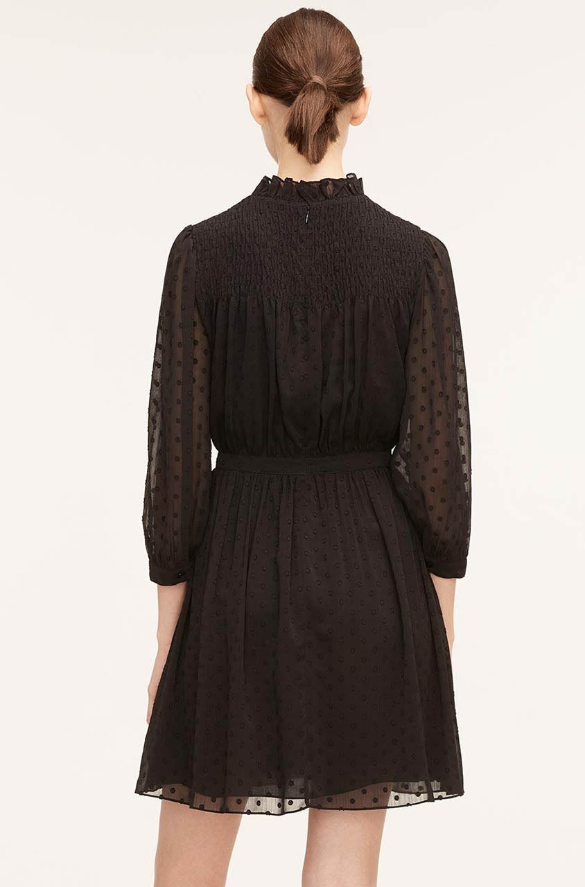 Clip-Dot Shirt Dress | Black
