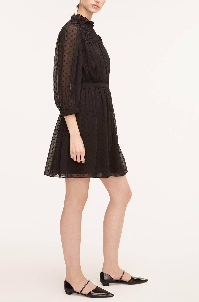 Clip-Dot Shirt Dress | Black