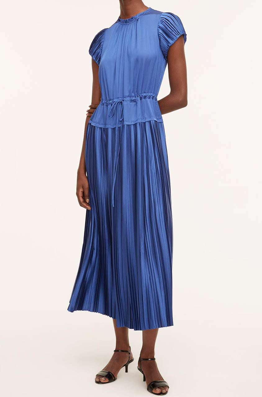 Pleated Sleeve Dress | Cobalt
