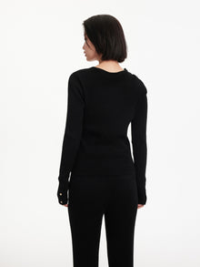 Velvet Knit Top | Black