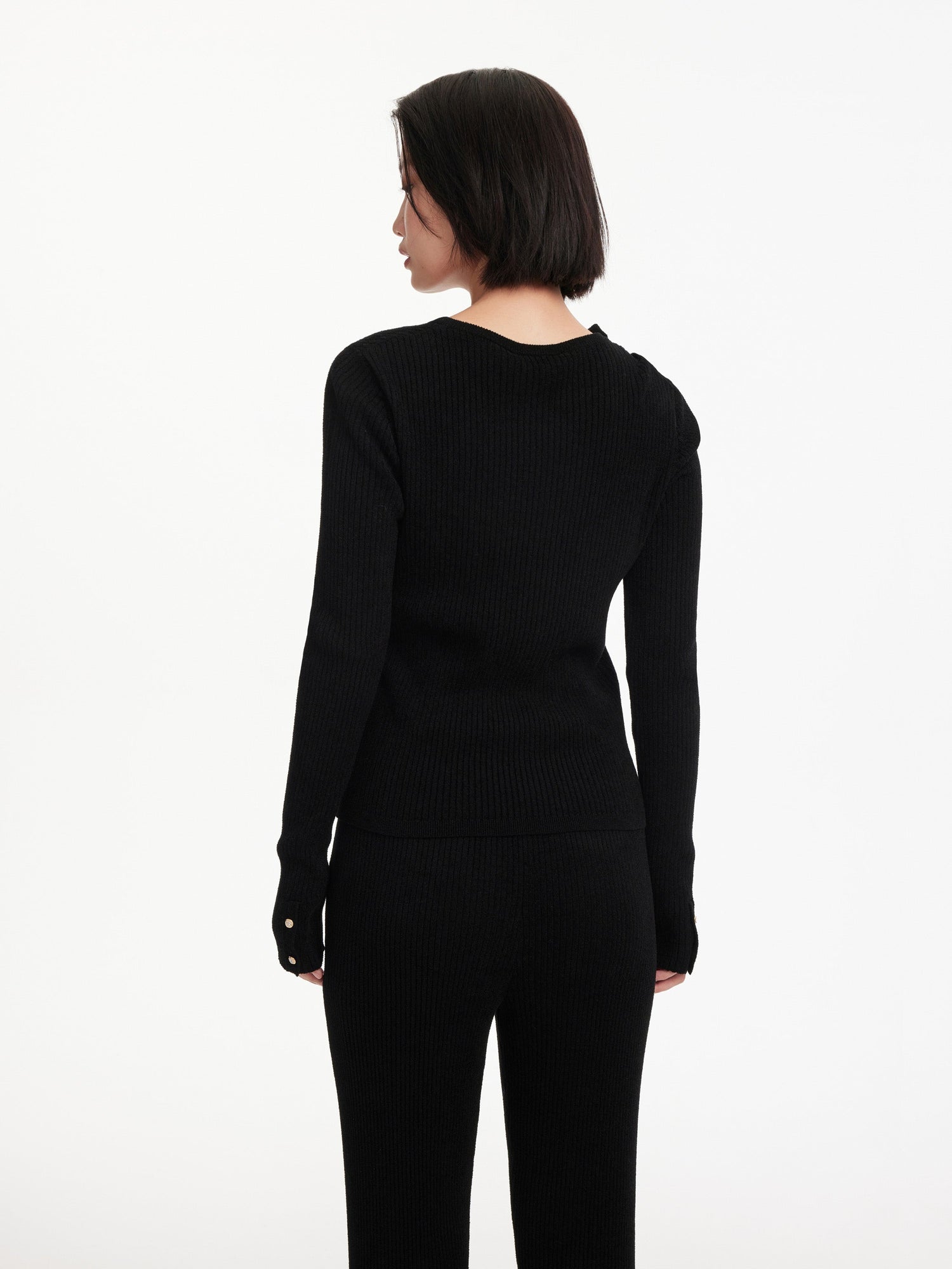Velvet Knit Top | Black