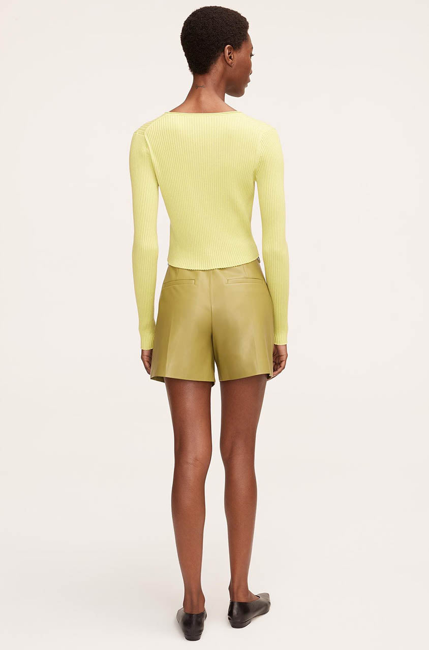 Vegan Leather Belted Short | Manzanilla