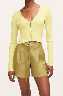 Vegan Leather Belted Short | Manzanilla