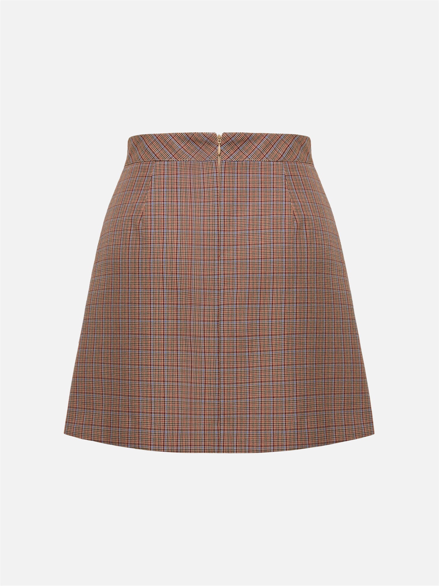 Plaid A-Line Skirt | Brown
