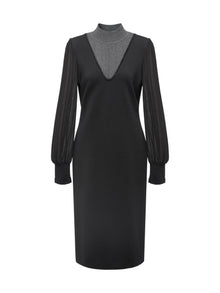 Winter Waist-Defined Dress | Black