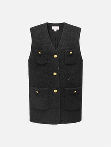 Loose Straight-Cut Vest | Black