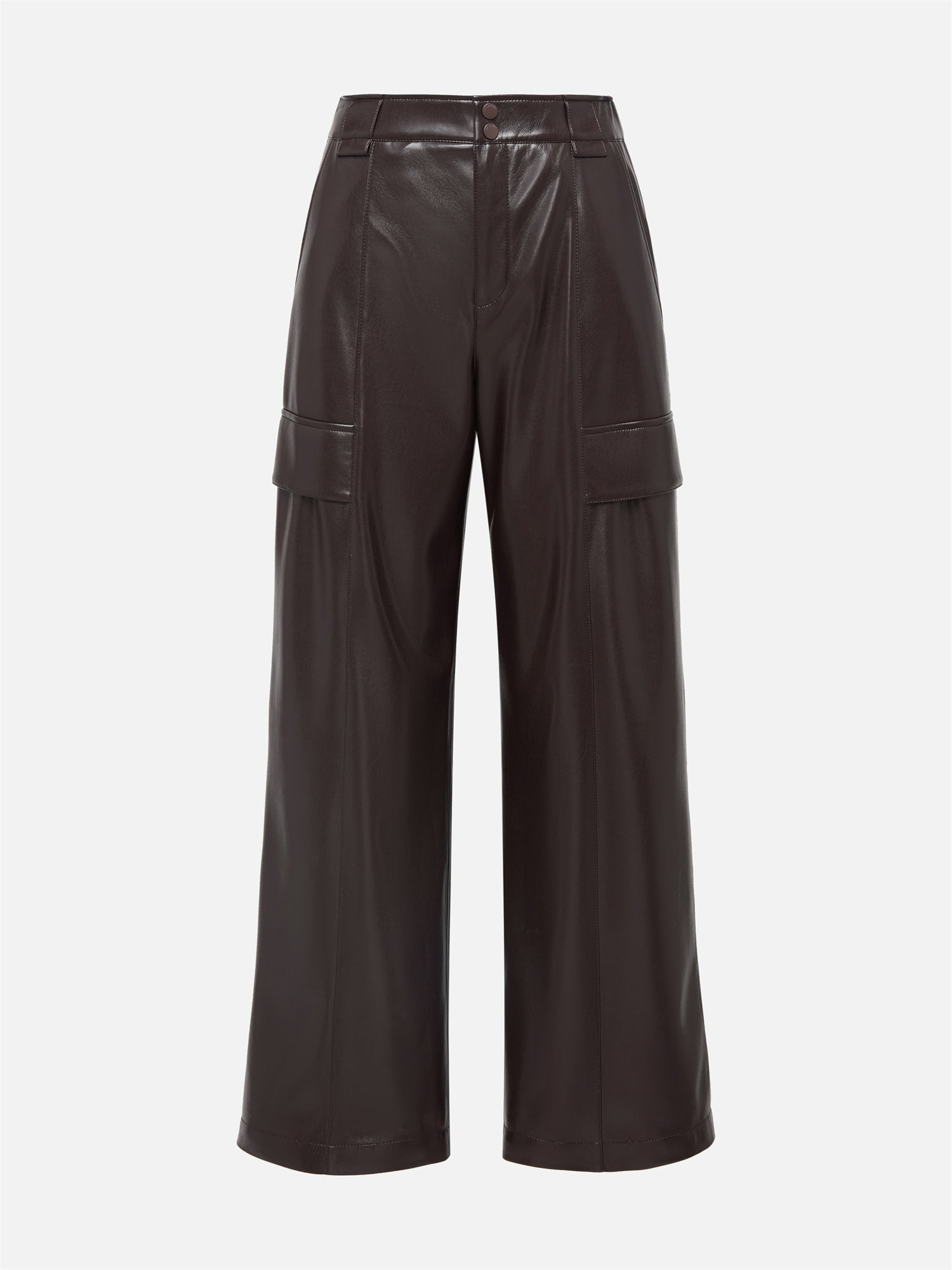 Leather Cargo Pants | Dark Brown