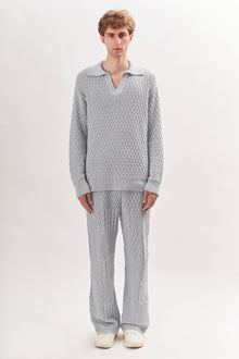 The Multi Stitch Knit Pant - Nantucket Blue Reuben Oliver