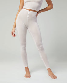 IVL Collective | Lounge Rib Snap Front Legging | Off White