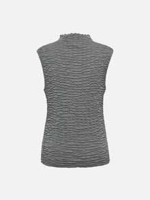 Slim-Fit Turtleneck Sleeveless Base Layer Top | Grey