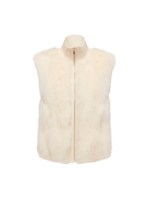 Sheep Wool & Cashmere Blend Vest | White