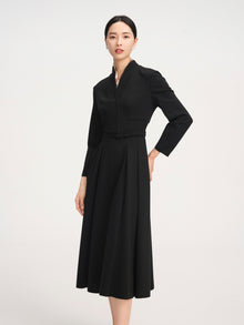 Wool Hepburn Maxi Dress | Black