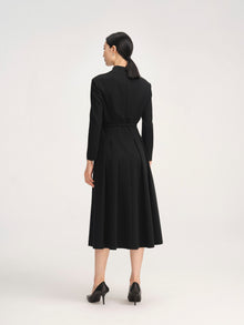Wool Hepburn Maxi Dress | Black