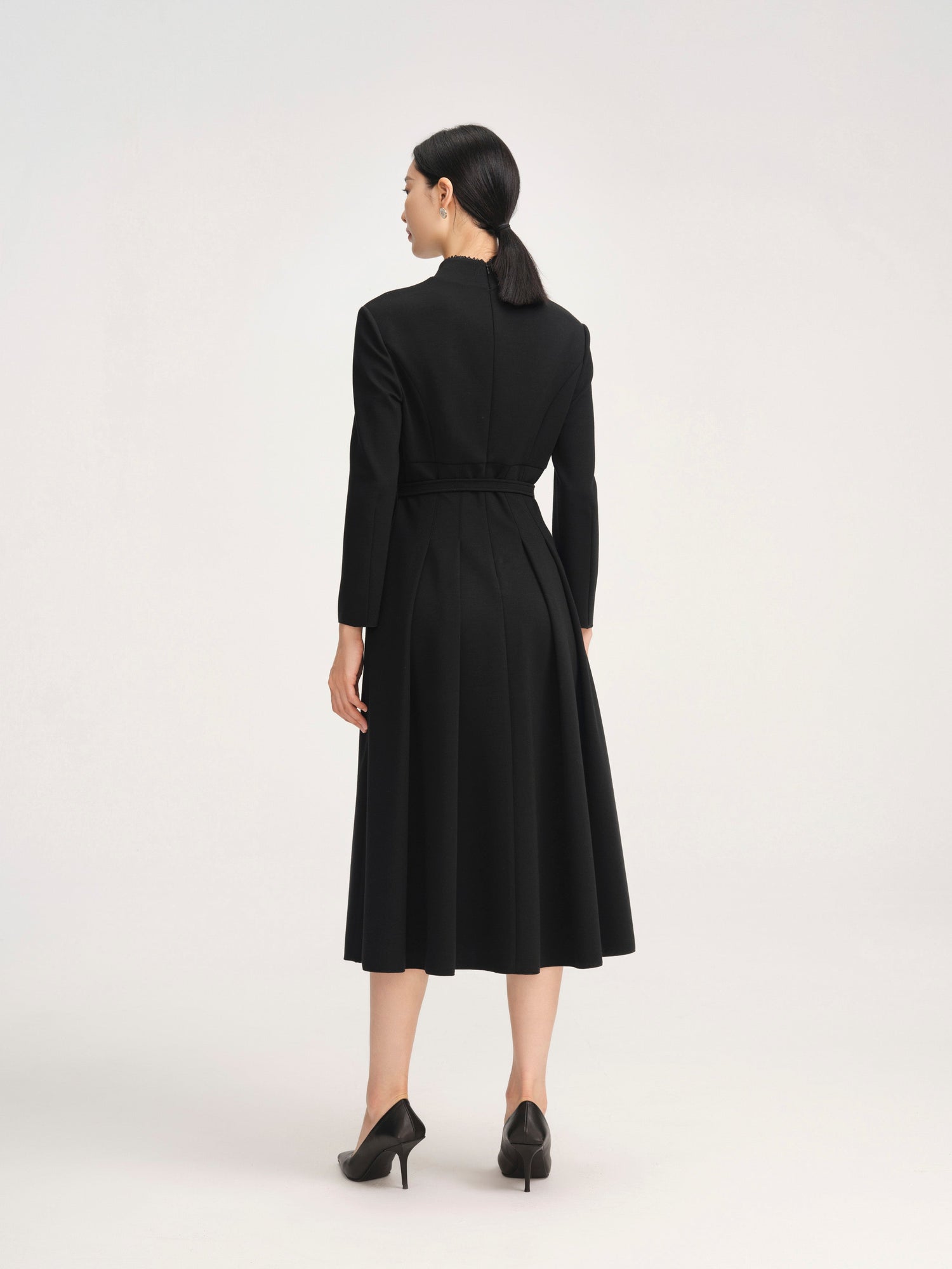 Wool Hepburn Maxi Dress | Black