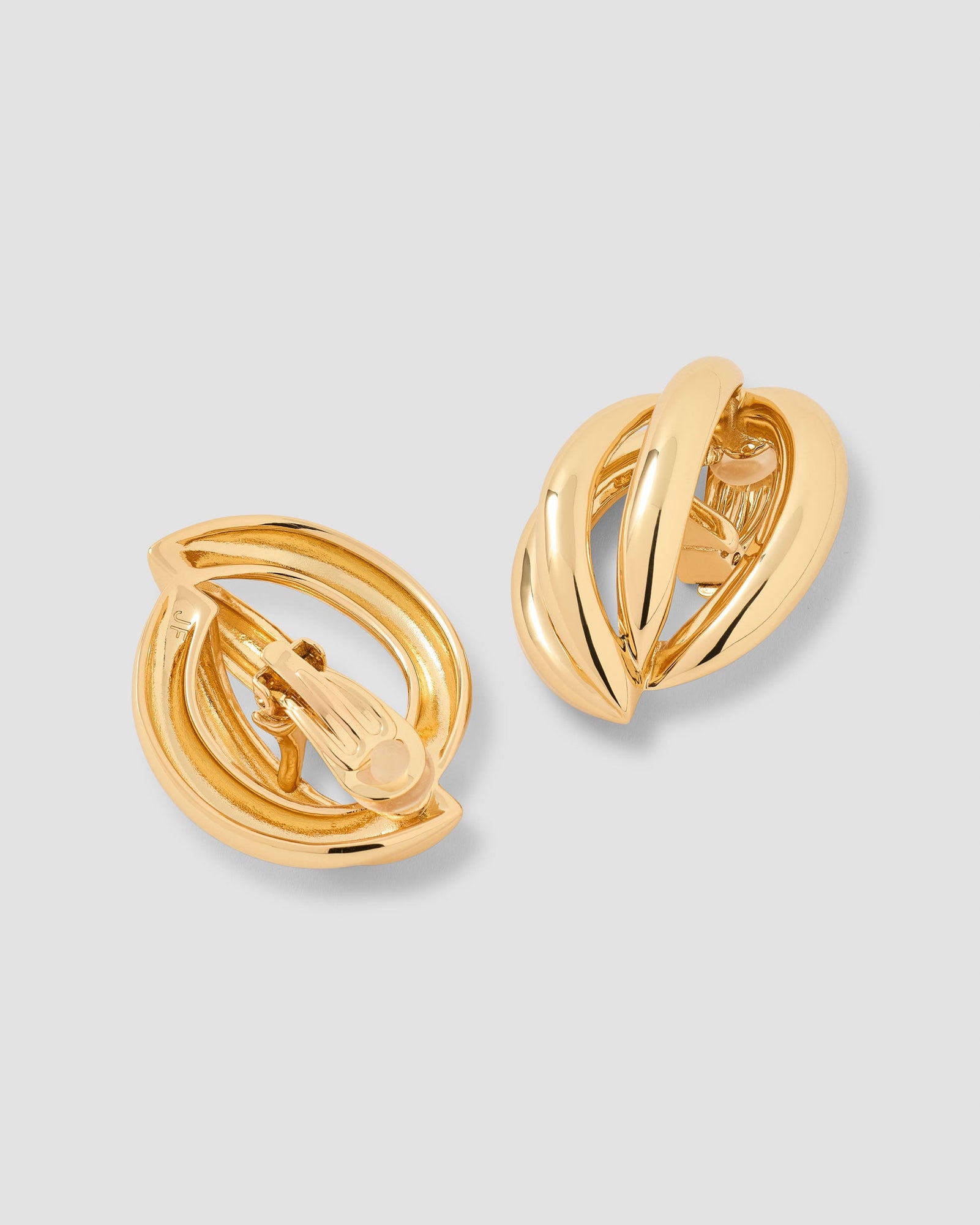 Abstract Line Earring - styled on model | 14k gold earrings